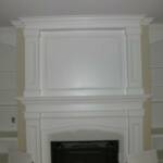 Custome built fireplace double mantel.