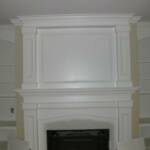 Custome built fireplace double mantel.